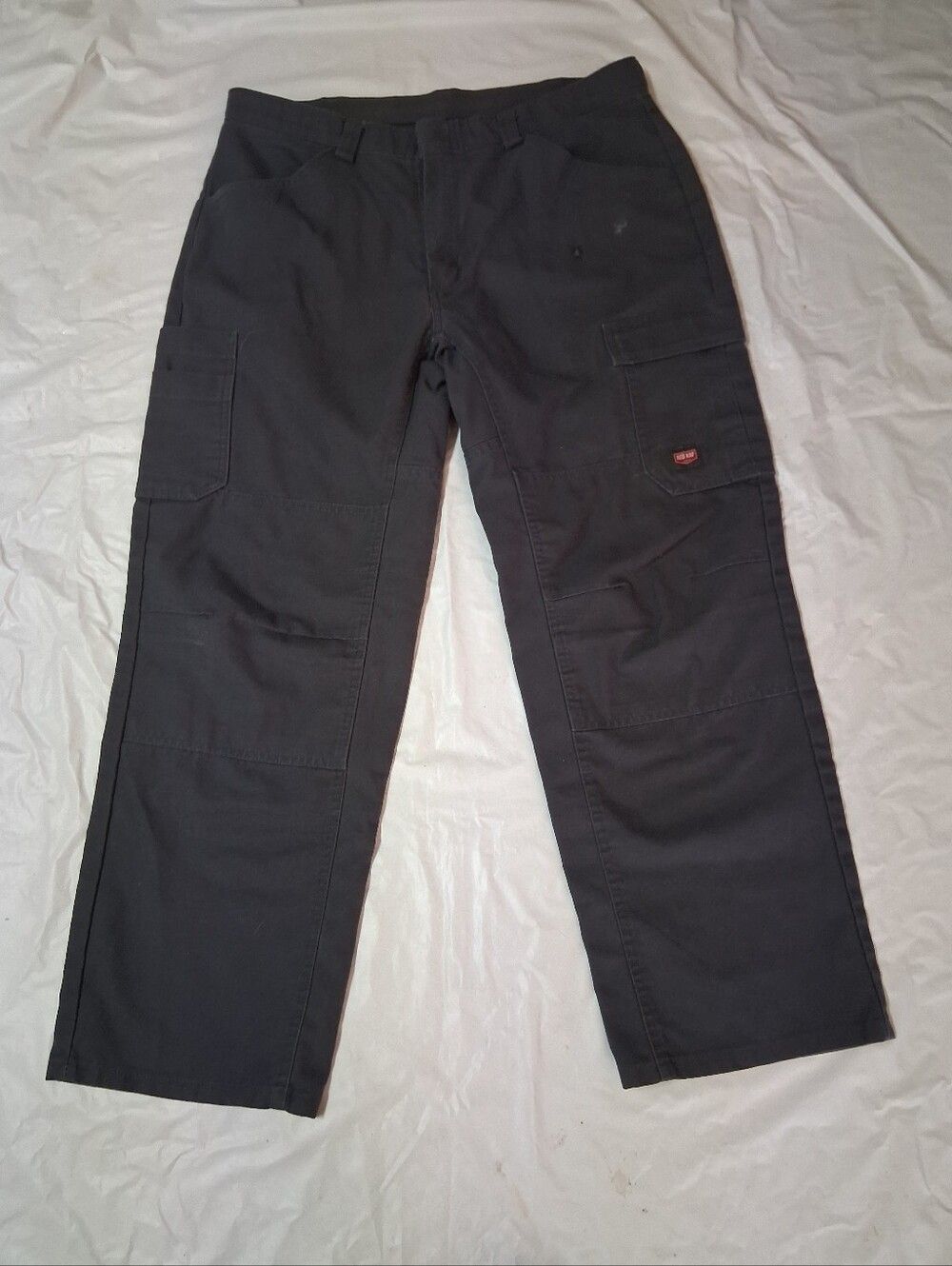 Red Kap Men's Black Cargo Work Pants - Durable Utility Trousers Size 36×30